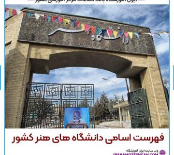 فهرست اسامی دانشگاه های هنر ایران