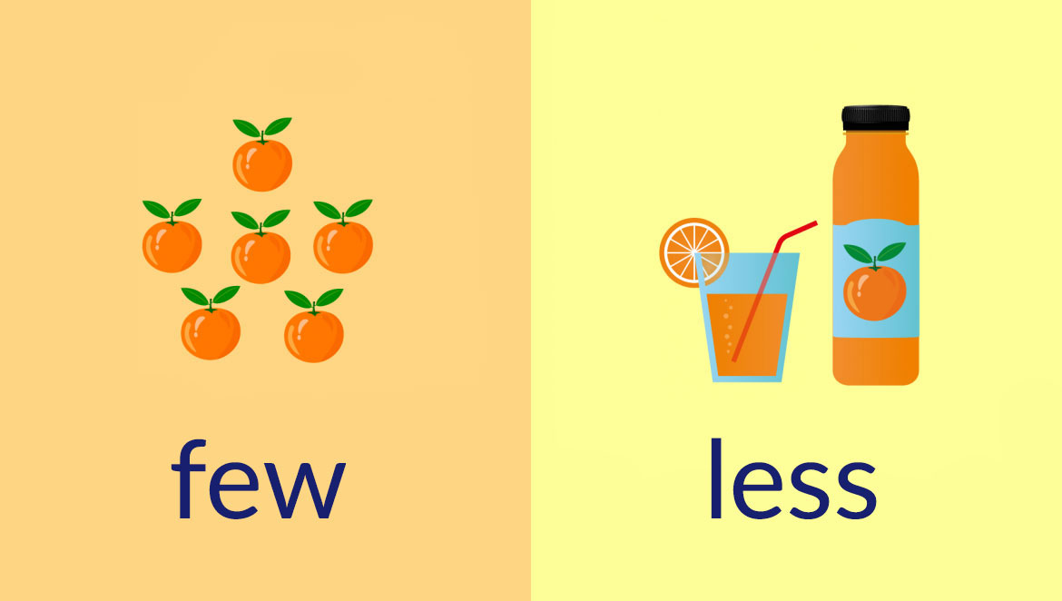 تفاوت less و fewer در زبان انگلیسی