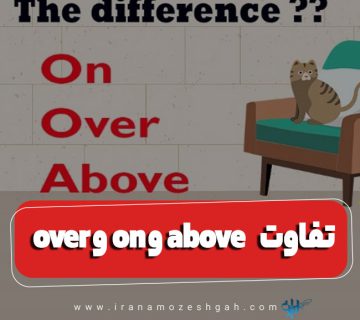 تفاوت over و on و above