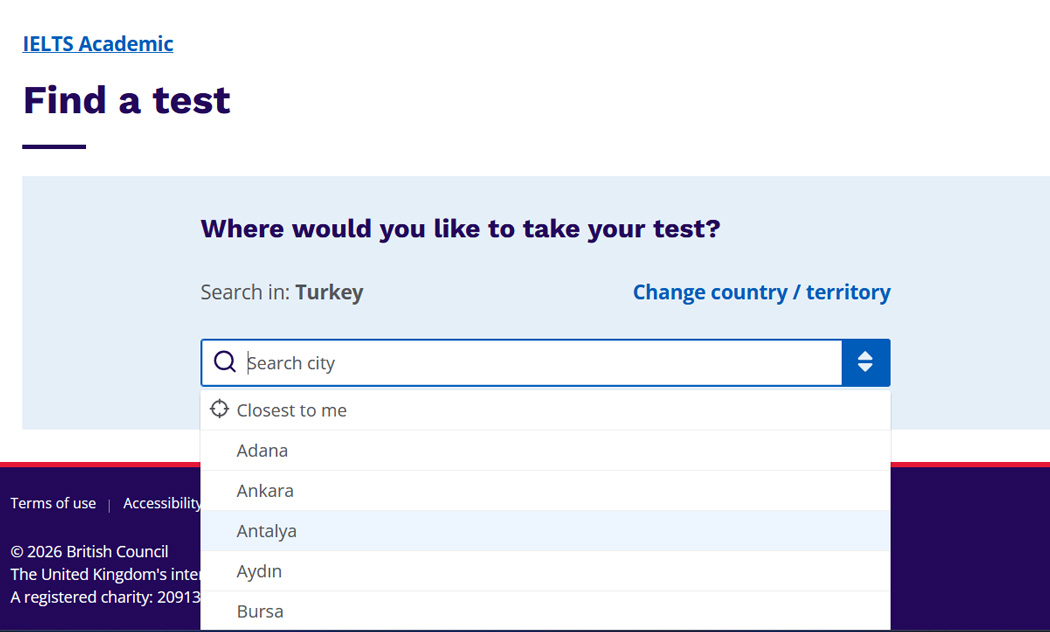 ثبت نام ازمون ایلتس در ترکیه