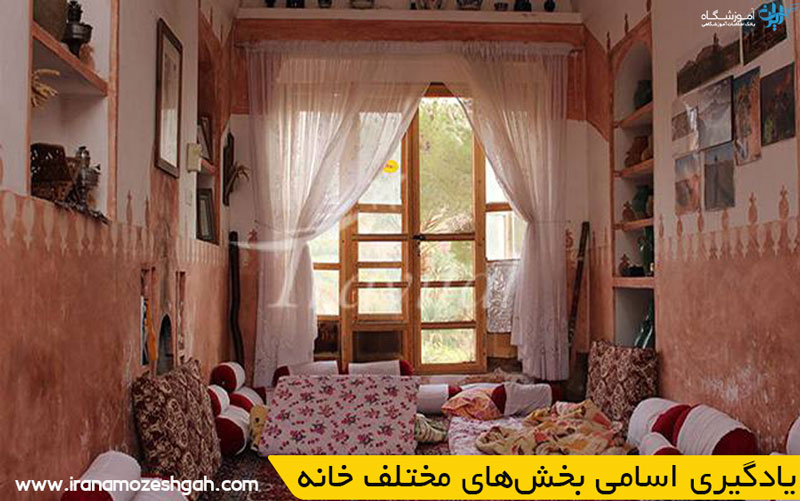 یادگیری اسامی بخش‌های مختلف خانه
