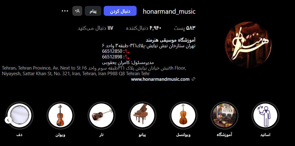 آموزشگاه موسیقی هنرمند