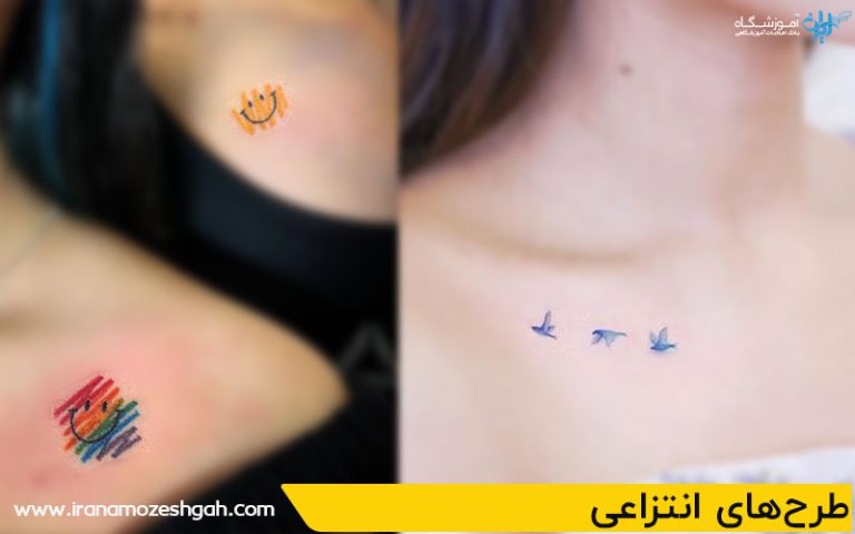 طرح‌های انتزاعی روی ترقوه و سینه 