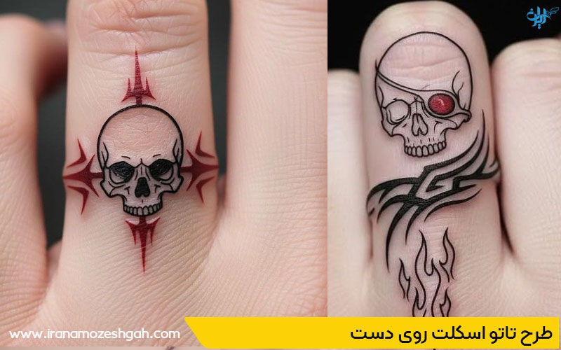 طرح تاتو اسکلت روی دست