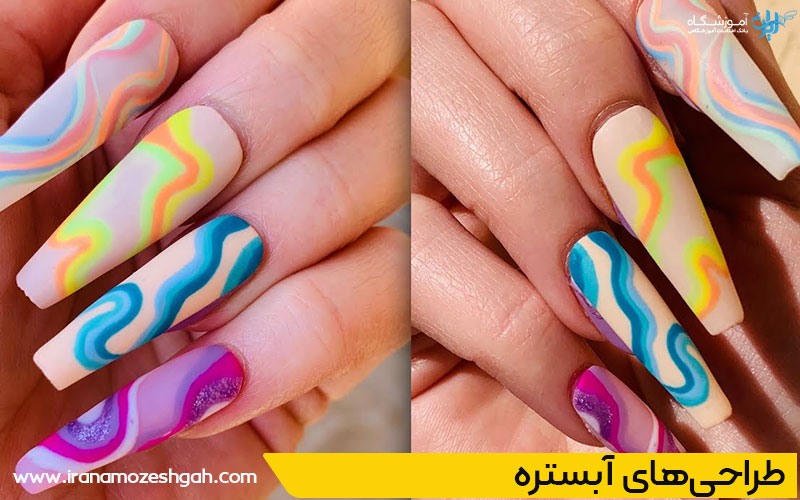 طراحی‌ آبستره کاشت ناخن