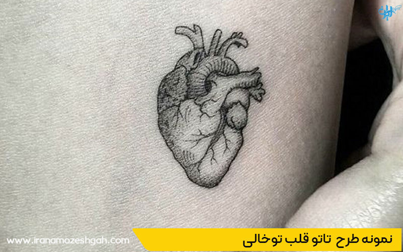 طرح تاتو کلاسیک قلب توخالی