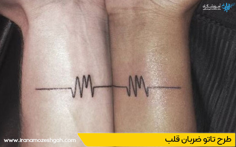 طرح تاتو ضربان قلب ست عاشقانه