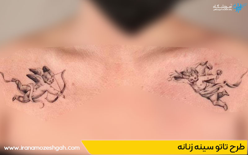 تاتو ظریف دخترانه روی ترقوه