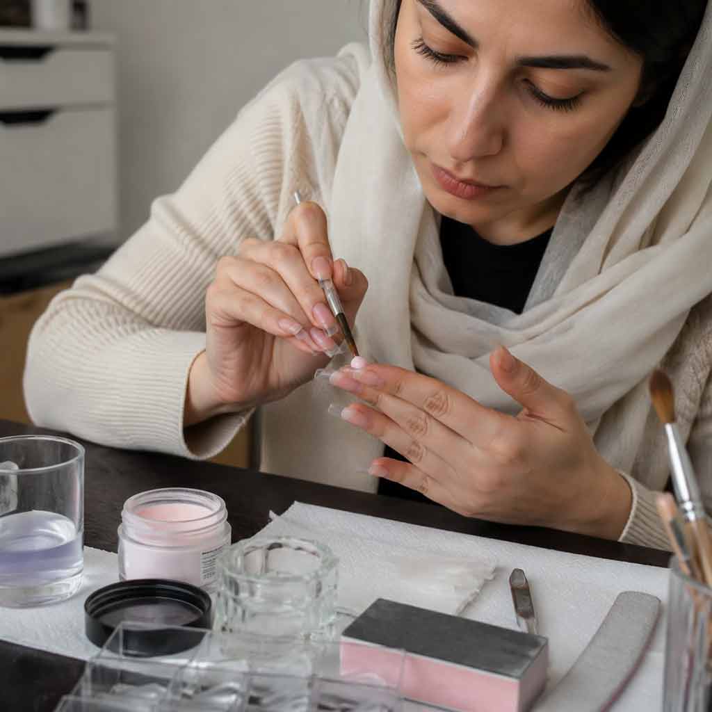 مرحله به مرحله کاشت ناخن در خانه